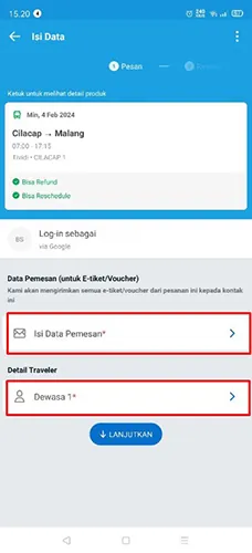 Isi Data Pemesan dan Detail Traveler Tiket Tividi Online